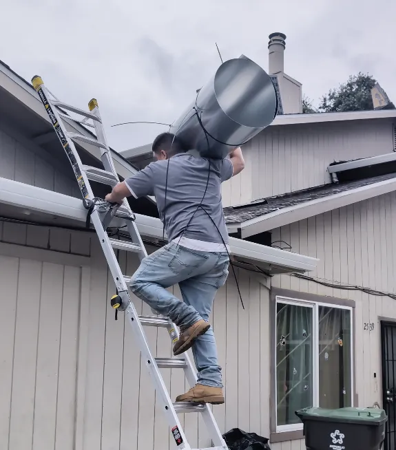 Bring sheet metal to roof