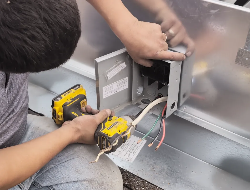 Screw electrical box to curb