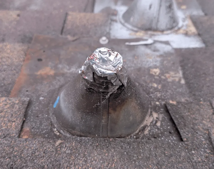 Cover old hole in roof