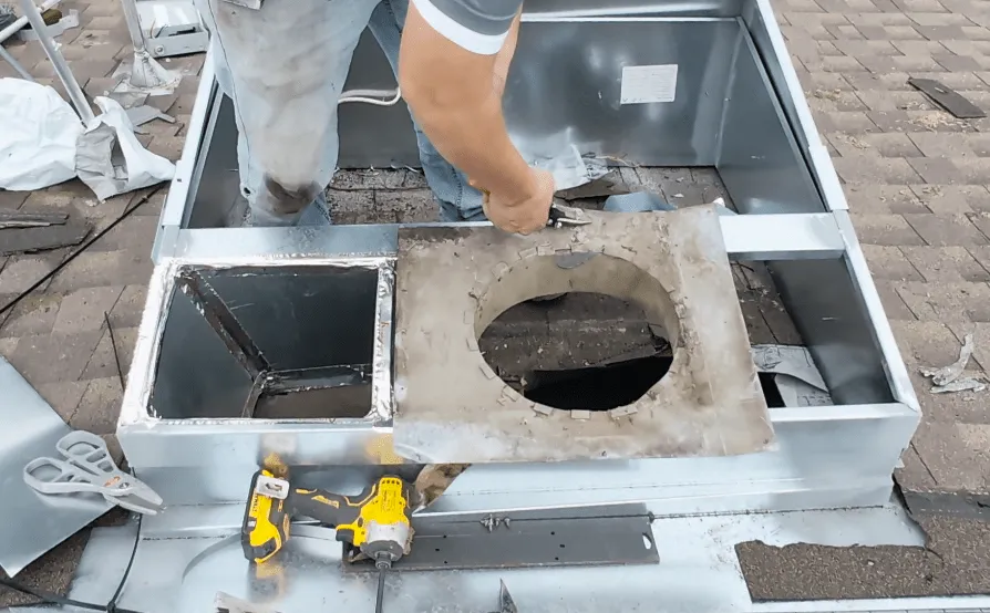 Reuse old duct parts, if able