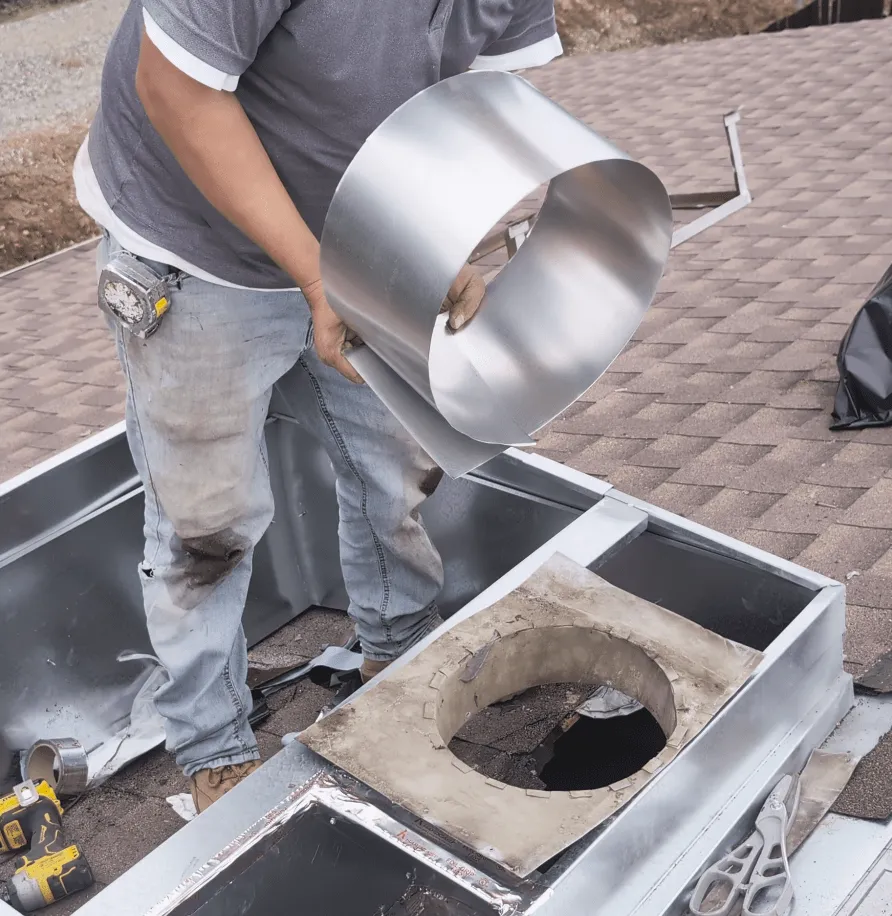 Connect duct to curb