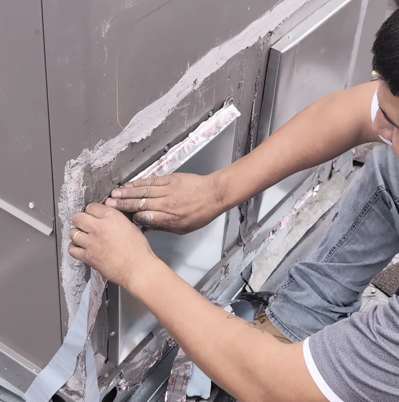 Put HVAC tape around the panels