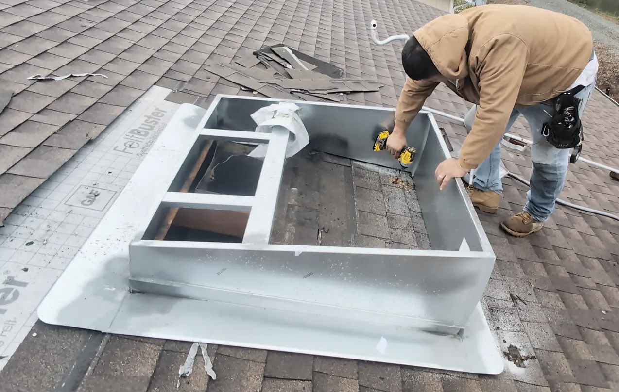 Drilling hole in roof for electrical cables