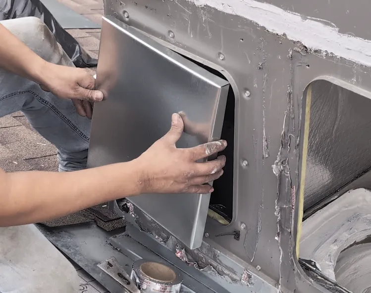 Screw the panels in place
