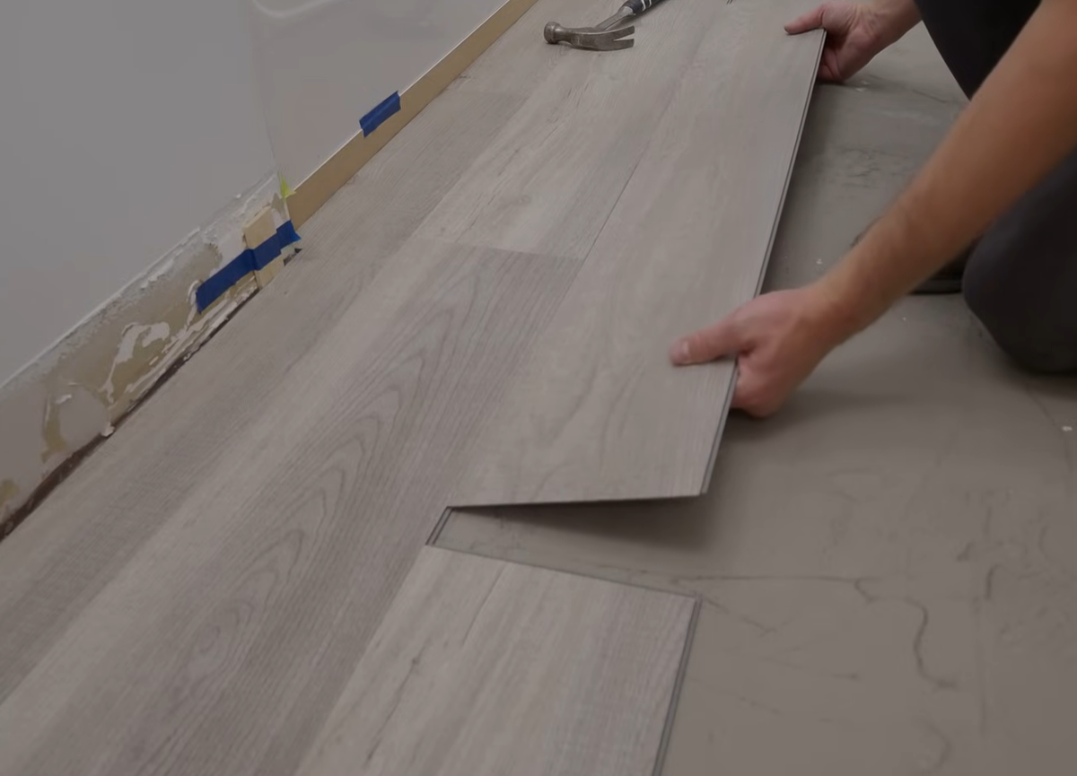 Vinyl Plank Flooring Installation in a Bathroom