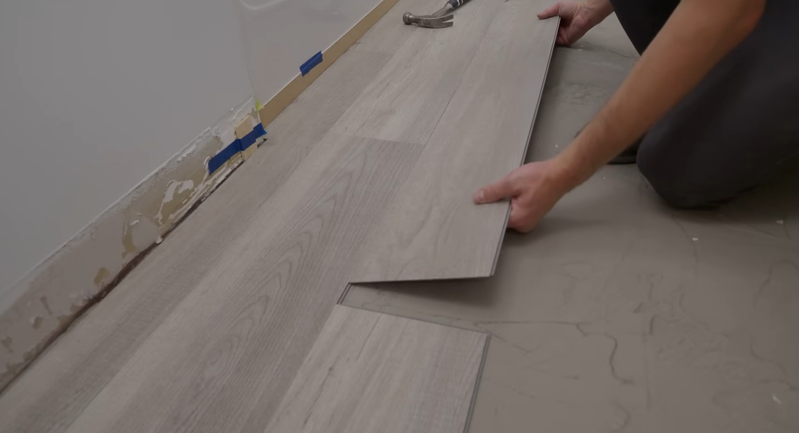 Vinyl Plank Flooring Installation in a Bathroom